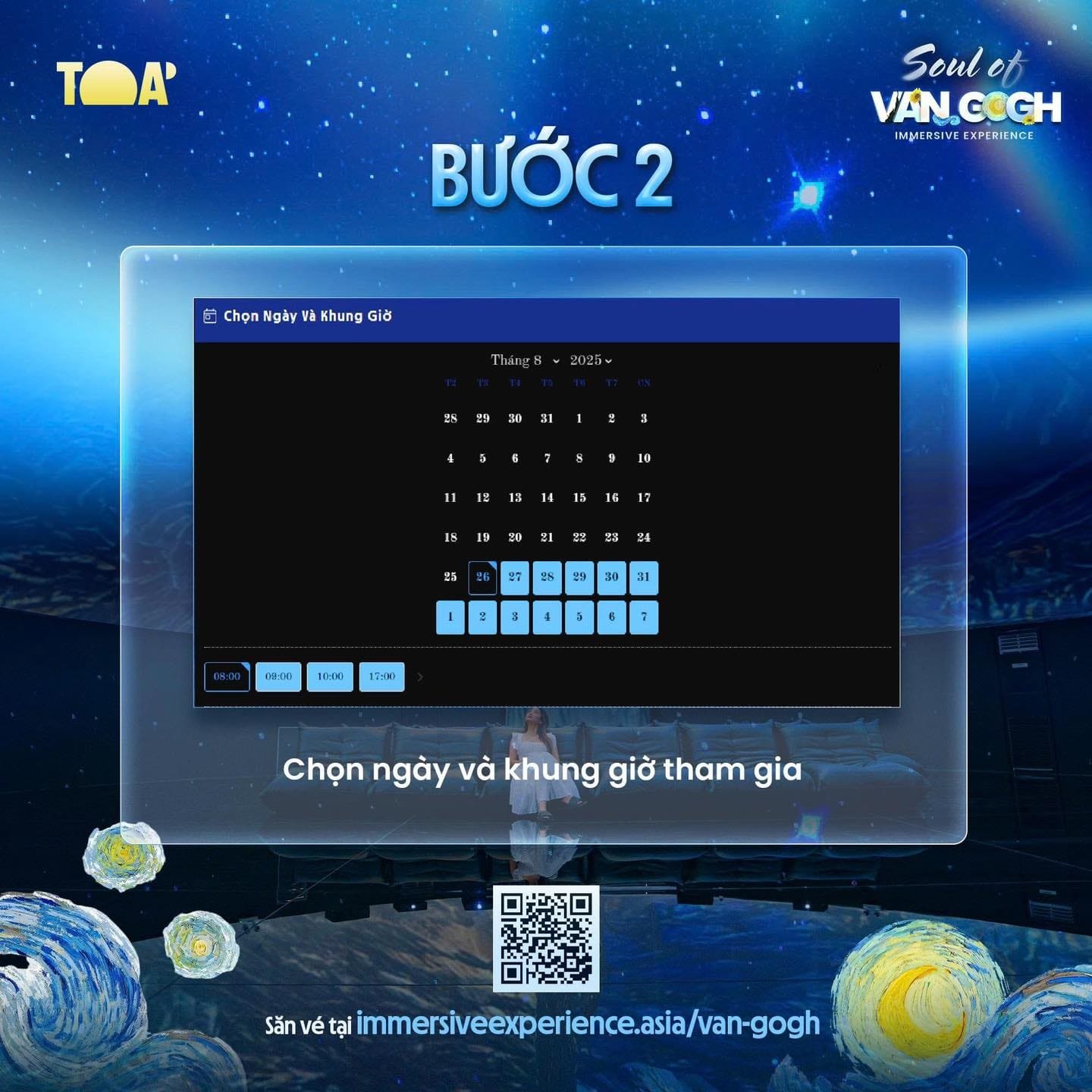 online ticket booking guide for van gogh immersive Experience - By TOẢ Exhibition