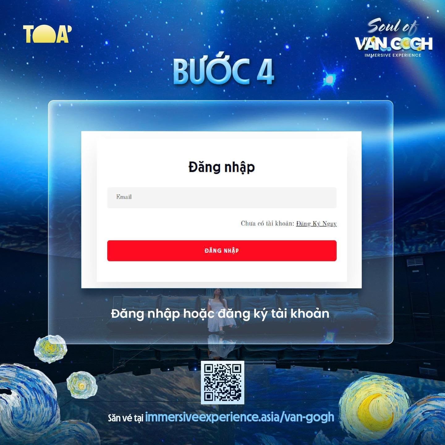 online ticket booking guide for van gogh immersive Experience - By TOẢ Exhibition